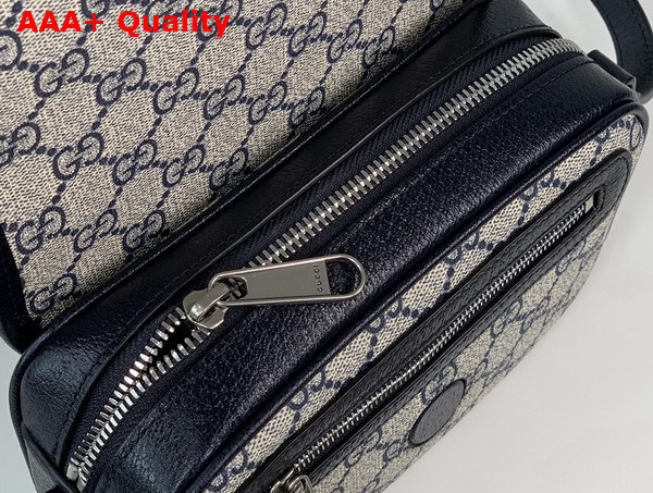 Gucci Ophidia GG Mini Shoulder Bag in Beige and Blue GG Supreme Canvas 772239 Replica