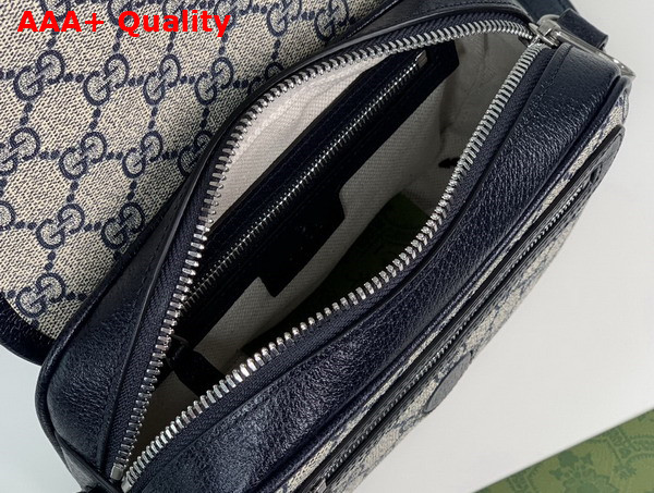 Gucci Ophidia GG Mini Shoulder Bag in Beige and Blue GG Supreme Canvas 772239 Replica