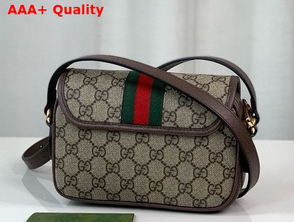 Gucci Ophidia GG Mini Shoulder Bag in Beige and Ebony GG Supreme Canvas 772239 Replica