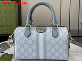 Gucci Ophidia GG Mini Top Handle Bag in Dusty Blue GG Supreme Canvas 772053 Replica