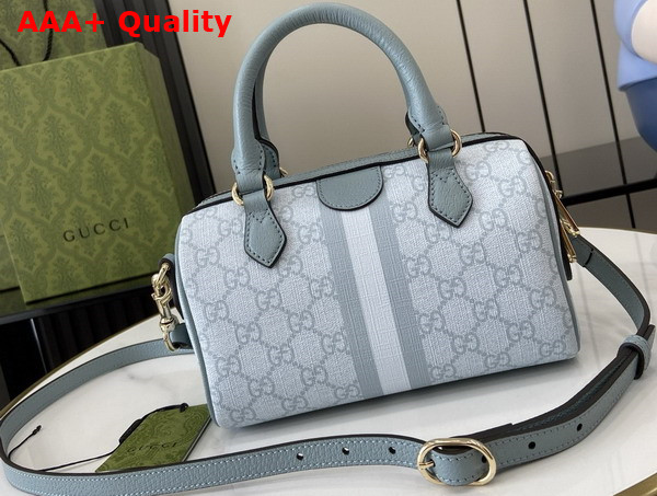 Gucci Ophidia GG Mini Top Handle Bag in Dusty Blue GG Supreme Canvas 772053 Replica