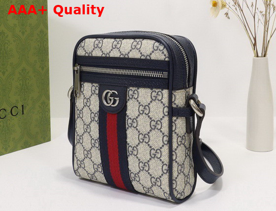 Gucci Ophidia GG Shoulder Bag Beige and Blue GG Supreme Canvas 598127 Replica