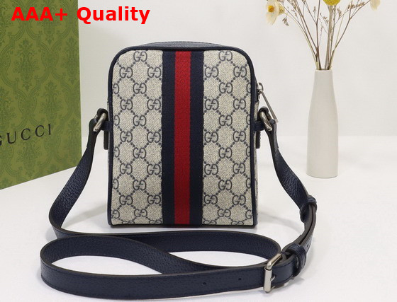 Gucci Ophidia GG Shoulder Bag Beige and Blue GG Supreme Canvas 598127 Replica