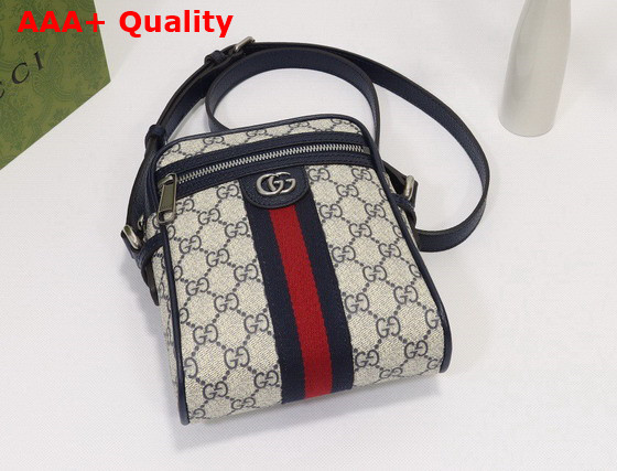 Gucci Ophidia GG Shoulder Bag Beige and Blue GG Supreme Canvas 598127 Replica