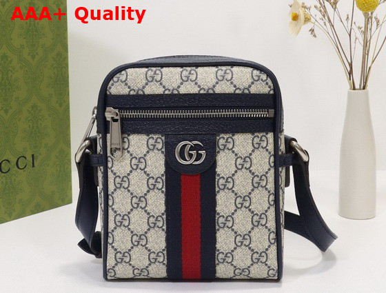 Gucci Ophidia GG Shoulder Bag Beige and Blue GG Supreme Canvas 598127 Replica