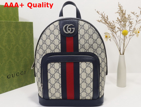 Gucci Ophidia GG Small Backpack Beige and Blue GG Supreme Canvas 547965 Replica