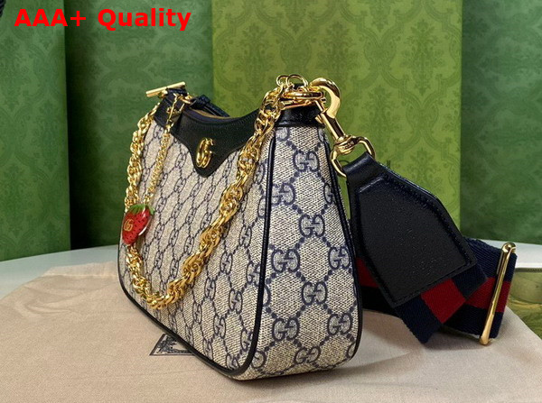 Gucci Ophidia GG Small Handbag Beige and Blue GG Supreme Canvas 735132 Replica