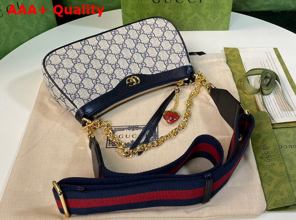 Gucci Ophidia GG Small Handbag Beige and Blue GG Supreme Canvas 735132 Replica