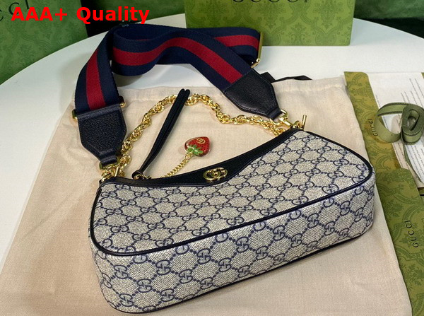 Gucci Ophidia GG Small Handbag Beige and Blue GG Supreme Canvas 735132 Replica