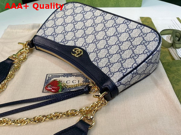 Gucci Ophidia GG Small Handbag Beige and Blue GG Supreme Canvas 735132 Replica