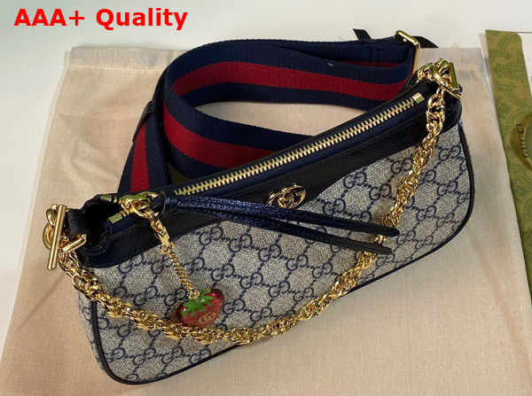 Gucci Ophidia GG Small Handbag Beige and Blue GG Supreme Canvas 735132 Replica