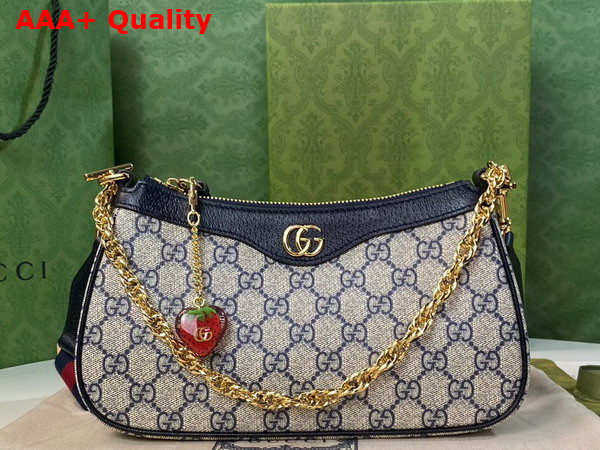 Gucci Ophidia GG Small Handbag Beige and Blue GG Supreme Canvas 735132 Replica