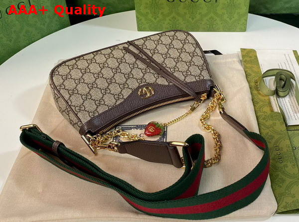 Gucci Ophidia GG Small Handbag Beige and Ebony GG Supreme Canvas 735132 Replica