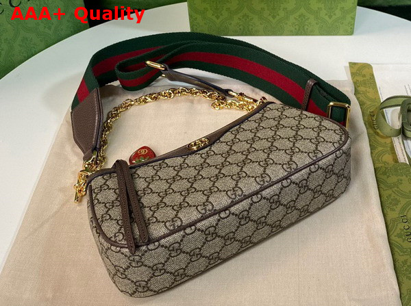 Gucci Ophidia GG Small Handbag Beige and Ebony GG Supreme Canvas 735132 Replica