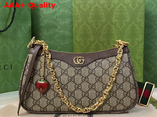 Gucci Ophidia GG Small Handbag Beige and Ebony GG Supreme Canvas 735132 Replica