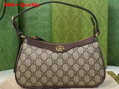 Gucci Ophidia GG Small Handbag in Beige and Ebony GG Supreme Canvas 735145 Replica