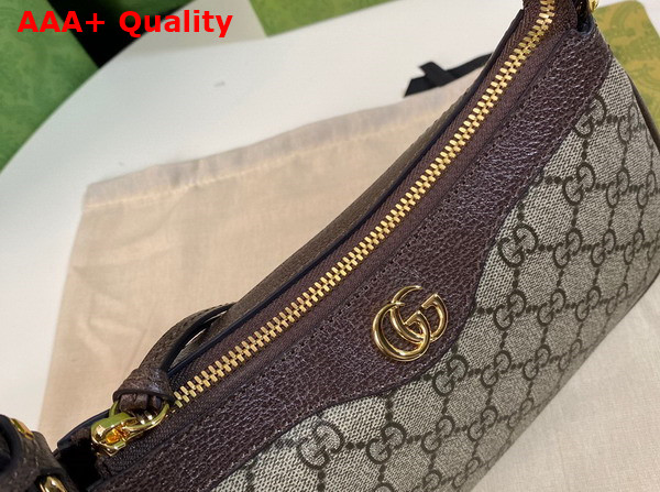 Gucci Ophidia GG Small Handbag in Beige and Ebony GG Supreme Canvas 735145 Replica