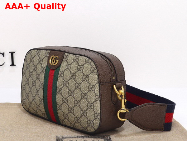 Gucci Ophidia GG Small Shoulder Bag in Beige and Ebony GG Supreme Canvas 752591 Replica