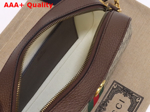 Gucci Ophidia GG Small Shoulder Bag in Beige and Ebony GG Supreme Canvas 752591 Replica