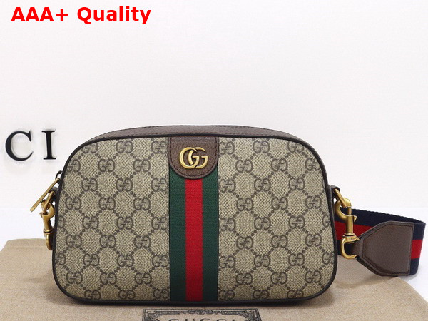 Gucci Ophidia GG Small Shoulder Bag in Beige and Ebony GG Supreme Canvas 752591 Replica