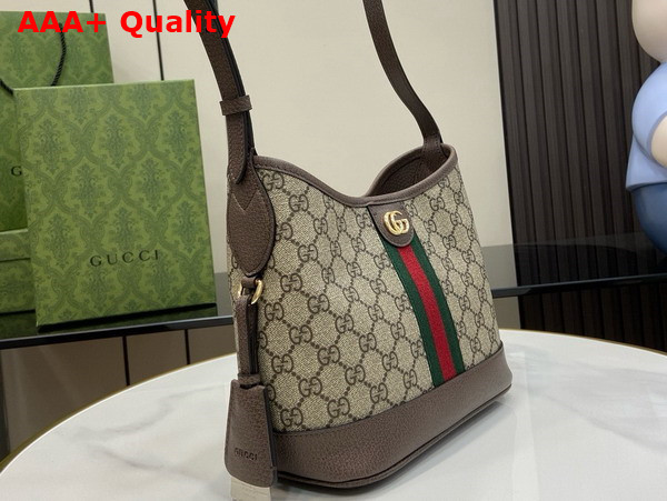 Gucci Ophidia GG Small Shoulder Bag in Beige and Ebony GG Supreme Canvas 781402 Replica