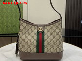 Gucci Ophidia GG Small Shoulder Bag in Beige and Ebony GG Supreme Canvas 781402 Replica