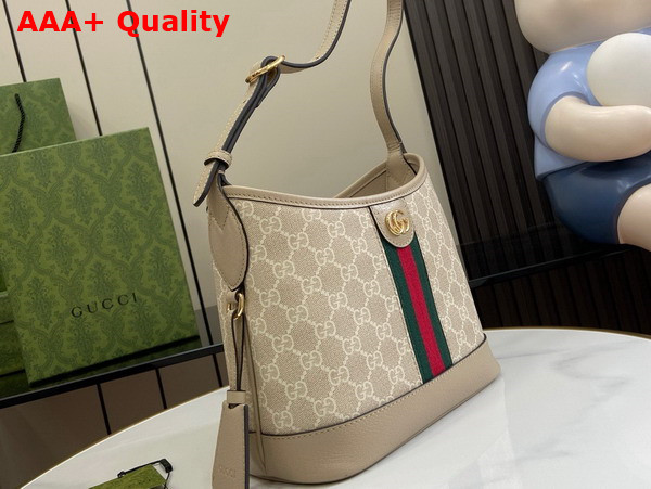 Gucci Ophidia GG Small Shoulder Bag in Beige and White GG Supreme Canvas 781402 Replica