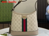 Gucci Ophidia GG Small Shoulder Bag in Beige and White GG Supreme Canvas 781402 Replica