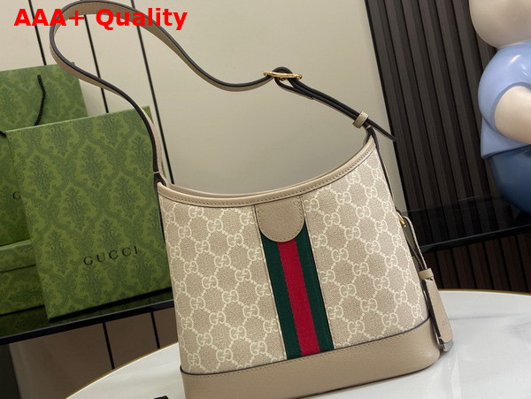 Gucci Ophidia GG Small Shoulder Bag in Beige and White GG Supreme Canvas 781402 Replica