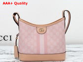 Gucci Ophidia GG Small Shoulder Bag in Dusty Pink GG Supreme Canvas 781402 Replica