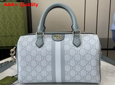 Gucci Ophidia GG Small Top Handle Bag in Dusty Blue GG Supreme Canvas 772061 Replica