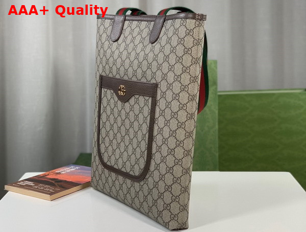 Gucci Ophidia GG Small Tote Bag in Beige and Ebony GG Supreme Canvas 744544 Replica