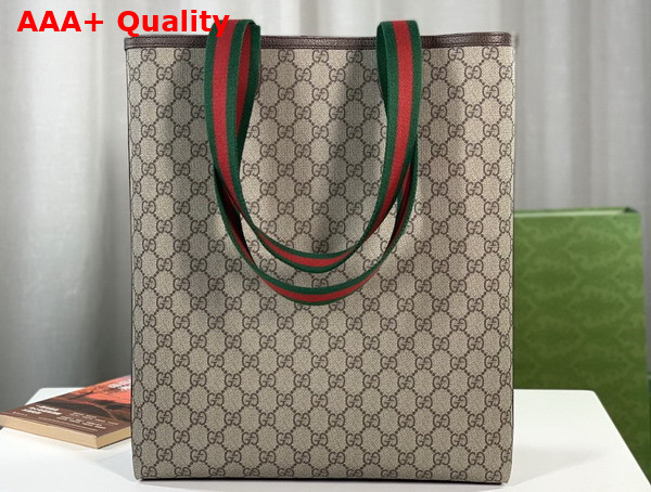 Gucci Ophidia GG Small Tote Bag in Beige and Ebony GG Supreme Canvas 744544 Replica