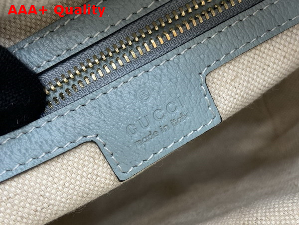 Gucci Ophidia GG Super Mini Shoulder Bag in Dusty Blue GG Supreme Canvas 795170 Replica