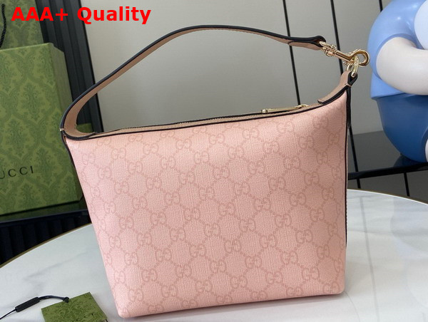 Gucci Ophidia GG Super Mini Shoulder Bag in Dusty Pink GG Supreme Canvas 795170 Replica