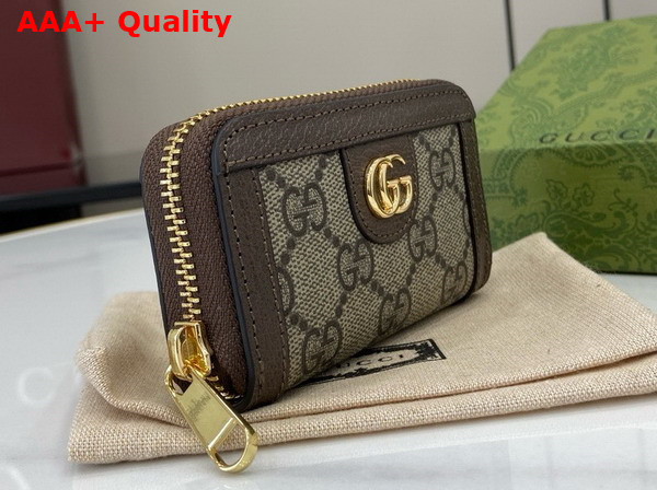 Gucci Ophidia Key Case in Beige and Ebony GG Supreme Canvas Replica