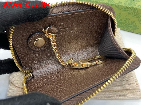 Gucci Ophidia Key Case in Beige and Ebony GG Supreme Canvas Replica