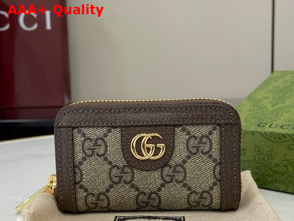 Gucci Ophidia Key Case in Beige and Ebony GG Supreme Canvas Replica