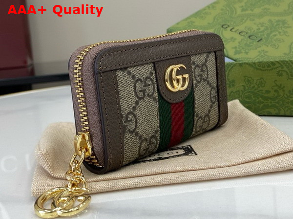 Gucci Ophidia Key Case with Web in Beige and Ebony GG Supreme Canvas Replica