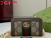 Gucci Ophidia Key Case with Web in Beige and Ebony GG Supreme Canvas Replica