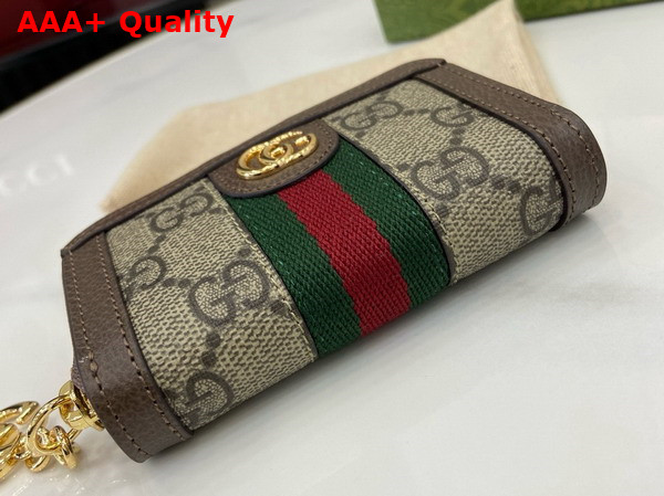 Gucci Ophidia Key Case with Web in Beige and Ebony GG Supreme Canvas Replica