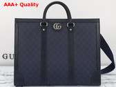 Gucci Ophidia Large Tote Bag in Blue and Black GG Supreme Canvas 724665 Replica