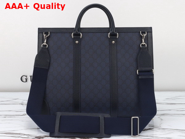 Gucci Ophidia Large Tote Bag in Blue and Black GG Supreme Canvas 724665 Replica