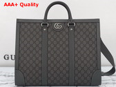 Gucci Ophidia Large Tote Bag in Grey and Black GG Supreme Canvas 724665 Replica