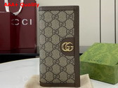 Gucci Ophidia Long Wallet in Beige and Ebony GG Supreme Canvas 791746 Replica