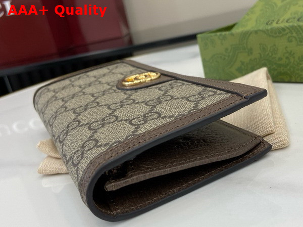 Gucci Ophidia Long Wallet in Beige and Ebony GG Supreme Canvas 791746 Replica