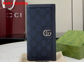 Gucci Ophidia Long Wallet in Blue and Dark Blue GG Supreme Canvas 791746 Replica