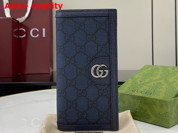 Gucci Ophidia Long Wallet in Blue and Dark Blue GG Supreme Canvas 791746 Replica