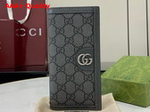 Gucci Ophidia Long Wallet in Dark Grey and Black GG Supreme Canvas 791746 Replica