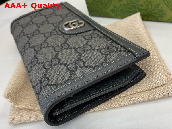 Gucci Ophidia Long Wallet in Dark Grey and Black GG Supreme Canvas 791746 Replica